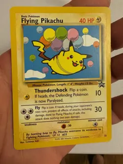 2001 Pokemon Flying Pikachu Non-Holo WOTC Black Star Promo #25 - Pokemon League - Image 2