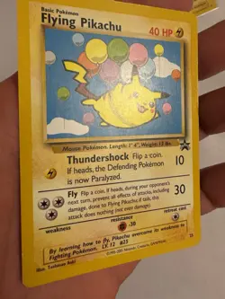 2001 Pokemon Flying Pikachu Non-Holo WOTC Black Star Promo #25 - Pokemon League - Image 3