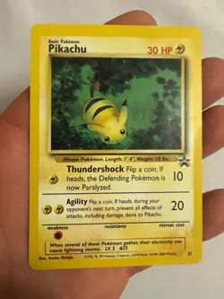 2000 Pokemon Bumblebee Pikachu Non-Holo WOTC Black Star Promo #27 Power of One - Image 2