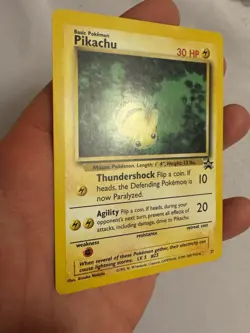 2000 Pokemon Bumblebee Pikachu Non-Holo WOTC Black Star Promo #27 Power of One - Image 3
