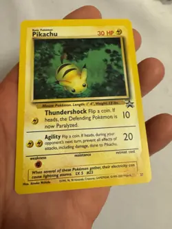 2000 Pokemon Bumblebee Pikachu Non-Holo WOTC Black Star Promo #27 Power of One - Image 4