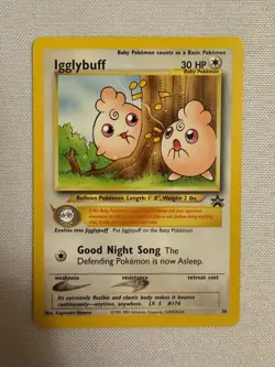 2001 Pokemon - Igglybuff Non-Holo - WOTC Black Star Promo #36 - Pokemon League - Image 1