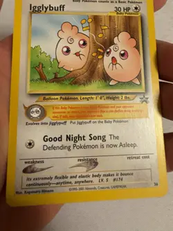2001 Pokemon - Igglybuff Non-Holo - WOTC Black Star Promo #36 - Pokemon League - Image 5