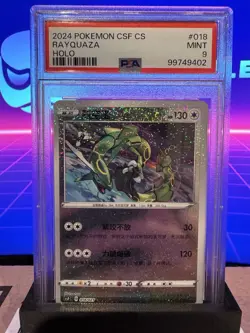 Pokemon Chinese Rayquaza CSFC-018 Exclusive Holo Dragon Return Gift Box PSA 9 - Image 1