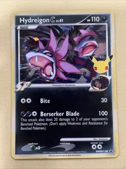 2021 Pokemon Celebrations Black Star Promo Hydreigon C LV61 (SWIRL) SWSH138 - Image 2