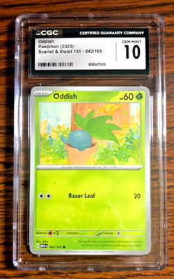 Oddish Common #043 - CGC GEM MINT 10 - 2023 Scarlet & Violet 151 - Pokemon TCG - Image 1