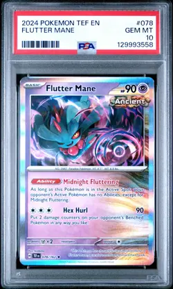 2024 POKEMON TEF EN-TEMPORAL FORCES #078 FLUTTER MANE PSA 10 - Image 1