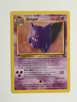Pokemon TCG Gengar Fossil 20/62 Regular 1999-2000 Base Set Copyright Rare - Image 1
