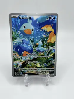 Ducklett 109/086 Pokemon TCG Scarlet & Violet White Flare Illustration Rare Card - Image 1
