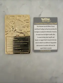 1999 NINTENDO CHARIZARD LIMITED EDITION 23K GOLD PLATED TRADING CARD Collectors - Image 2