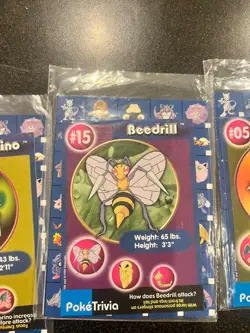 pokemon burger king poketrivia cards 1999 #5 15 33 60 68 69 87 88 133 144 151 - Image 3