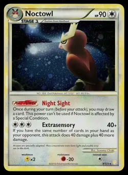 Pokemon Card - Noctowl HeartGold SoulSilver 8/123 Holo Rare - Image 1