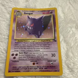 Gengar 5/62 Fossil Holo Foil Vintage 1999 Rare English Pokemon TCG Card - Image 2
