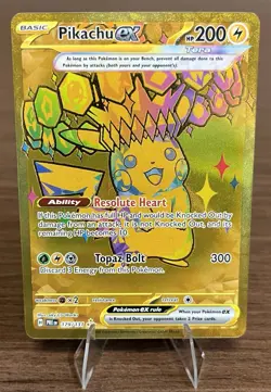 Pokemon TCG Pikachu EX Hyper Rare Card 179/131 Prismatic Evolutions NM/Mint - Image 1