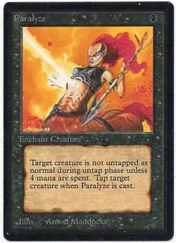 PARALYZE MAGIC Mtg BETA #120 MODERATE PLAY (MP) 1993 - Image 1