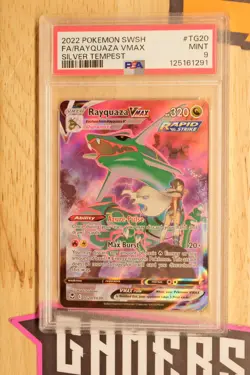 2022 POKEMON SWORD & SHIELD SILVER TEMPEST #TG20 RAYQUAZA VMAX PSA 9 MINT - Image 1
