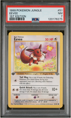 1999 Pokemon Jungle 1st Edition Eevee 51/64 PSA 7 - Image 1