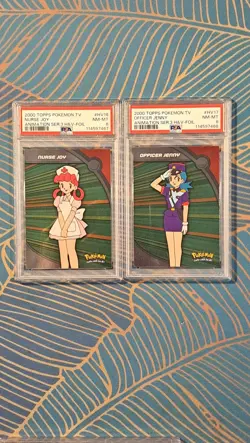 Pokemon TOPPS 2000 PSA 8 Nurse Joy Foil And PSA 8 Officer Jenny Foil - Image 2