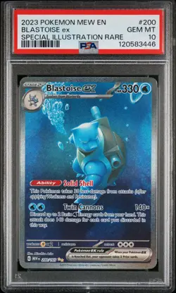 2023 POKEMON MEW EN-151 SPECIAL ILLUSTRATION RARE #200 BLASTOISE EX PSA 10 - Image 1