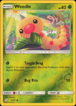 Pokemon - Weedle (2) #2/181 - SM - Team Up Reverse Holo - Image 1