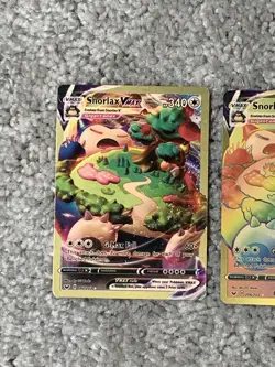Pokemon 2 Snorlax VMax HP340 G-Max Fall1 #42/202 & 206/202 Gold Foil Fan Art NM! - Image 2
