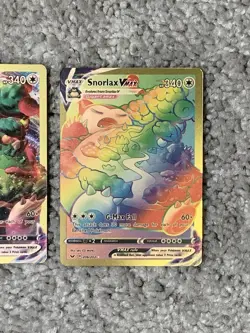 Pokemon 2 Snorlax VMax HP340 G-Max Fall1 #42/202 & 206/202 Gold Foil Fan Art NM! - Image 3