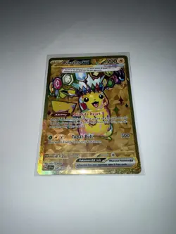 Pokemon TCG Pikachu EX Gold Full Art Hyper Rare Card 247/191 Surging Sparks - Image 1