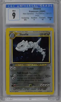 Steelix Pokemon 2000 Neo Genesis 1st Edition 15/111 Holo CGC 9 Mint - Image 1