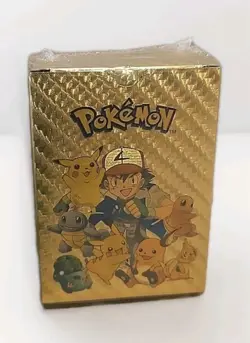 110 Pcs Sealed Pokemon Foil Gold Cards Pack Tcg GX Fan Art - Image 1