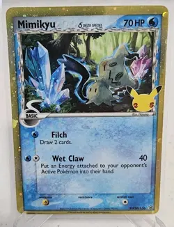 Pokemon Card Mimikyu SWSH136 Delta Species 25th Celebrations Black Star Promo - Image 1