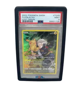 2022 Pokemon Lost Origin Pikachu Full Art Trainer Gallery TG05 PSA 9 Mint Sword - Image 1