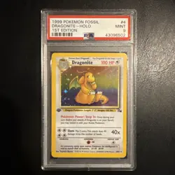 Pokemon TCG Dragonite 1st Edition Fossil #4 - Holo Rare - Vintage WOTC - PSA 9 - Image 1