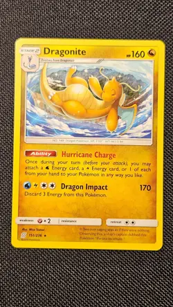 Pokemon Card Dragonite 151/236 Non-Holo Rare Unified Minds - NM - Image 2