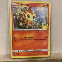 Chimchar Pokemon TCG 25th Anniversary Celebrations 12/25 Holo Promo NM 2021 - Image 1