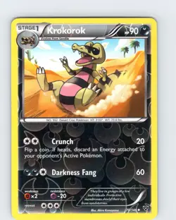 Pokemon TCG Krokorok XY Base Set 70/146 Reverse Holo Uncommon Card NM - Image 1
