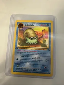 Pokemon TCG Omanyte Fossil 1st Edition Common Card 52/62 - Image 1