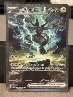 Pokemon TCG Zekrom EX Card 166/86 Sir Black Bolt Scarlet and Violet English - Image 1