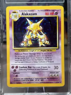 Alakazam Holo Rare 1/102 Base Set Unlimited TAG 8 .5 NM-M+ Pokemon TCG Graded - Image 2