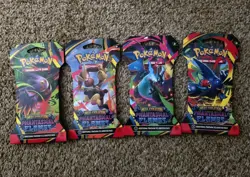 EMPTY Pokemon Mega Evolution Phantasmal Flames 4x Sleeved Booster Packs ARTWORK - Image 1
