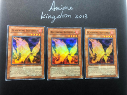 USA Seller Yugioh 3 X Blazewing Butterfly TAEV-EN089 Super Rare 1st Ed VLP/NM - Image 1