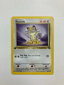 Pokemon TCG Meowth Jungle 1st Edition Regular Common Card - Image 1
