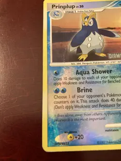Prinplup 58/130 Diamond & Pearl STAMPED Promo Reverse Holo Pokemon TCG Card - Image 2
