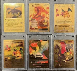 Pokemon Charizard Gold Foil Card Lot - Image 1