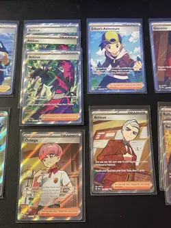 Lot 17 Pokemon Trainer & Supporter Cards Full Art Cards TCG Giovanni Atticus Etc - Image 3