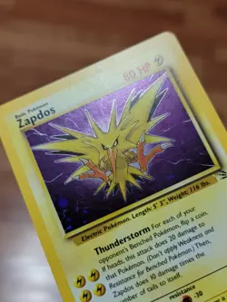 Zapdos 15/62 - Fossil Set - Rare Holo - Vintage WOTC Pokemon Card - LP! - Image 2