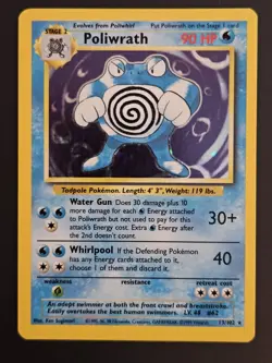 1999 Pokemon Base Set Poliwrath 13/102 Holo Base Set Card WOTC - Image 1