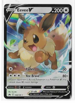 Eevee V 108/159 - SWSH Crown Zenith Sword & Shield Ultra Rare Pokemon Card NM - Image 1