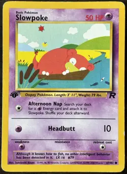 1st Edition Slowpoke 67/82 - Team Rocket - Pokemon Card - Image 1