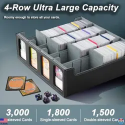 TiMOVO MTG Deck Box for 3000+ Cards with 20 Dividers & 4 Supporters - Black/Grey - Image 2