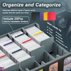 TiMOVO MTG Deck Box for 3000+ Cards with 20 Dividers & 4 Supporters - Black/Grey - Image 5